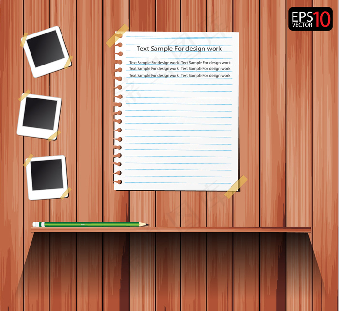 室内木板装饰墙壁矢量素材