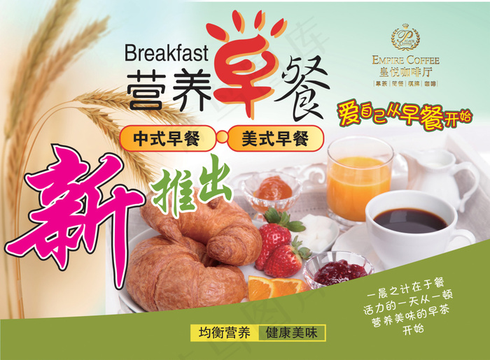 中式美式早餐水牌