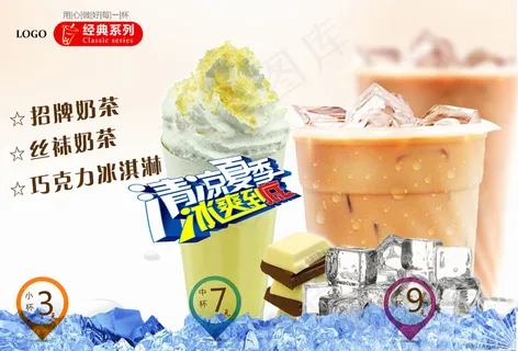 最新奶茶宣传展板设计PSD模板下载