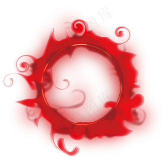 矢量图红色圆形火花火焰