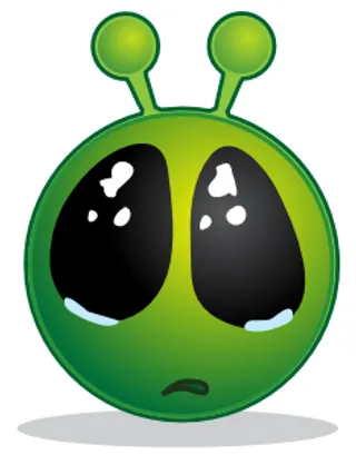 微笑的绿色外星人的大眼睛的剪辑艺术