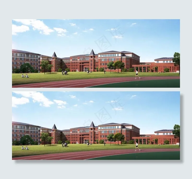 大学教学楼体育场图片(3800X1900(DPI:72))psd模版下载