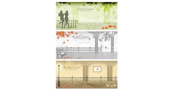 欧式长廊建筑插画矢量素材