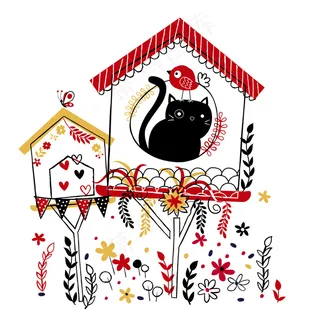 可爱卡通矢量猫