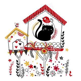 可爱卡通矢量猫