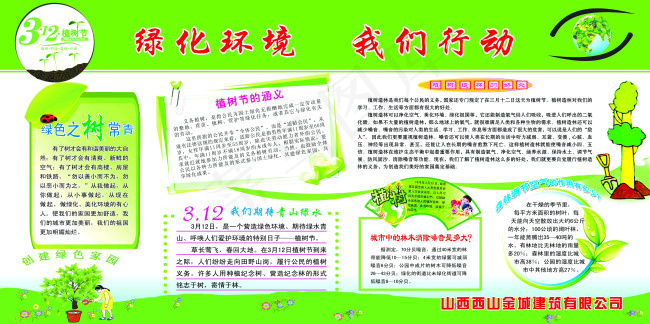312植树节绿化环保展板