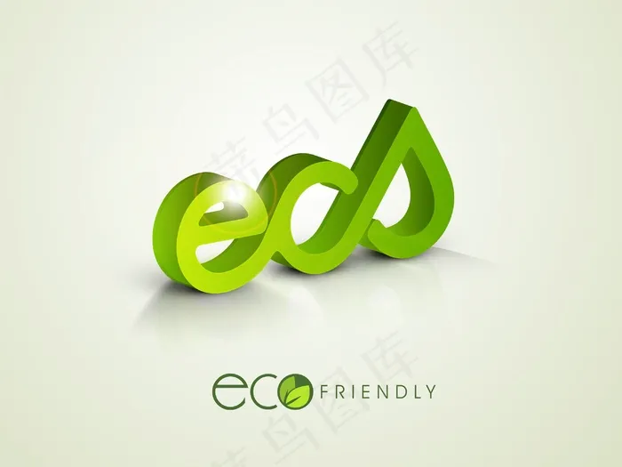 自然背景与时尚的文本生态和水在绿色...eps,ai矢量模版下载