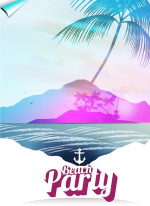 夏日派对矢量海报模板