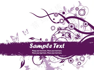 用紫色蝴蝶花的图案