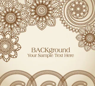 手绘花卉图案01矢量