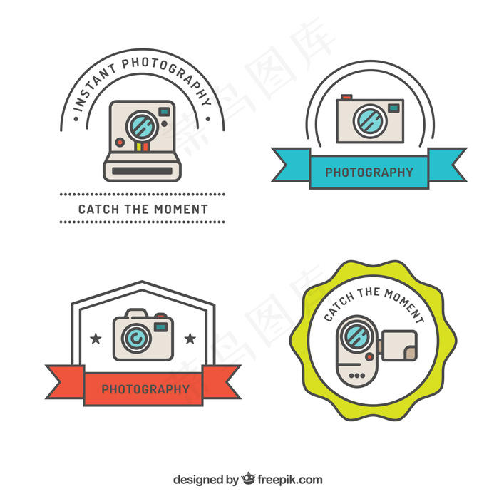 复古摄影徽章ai矢量模版下载