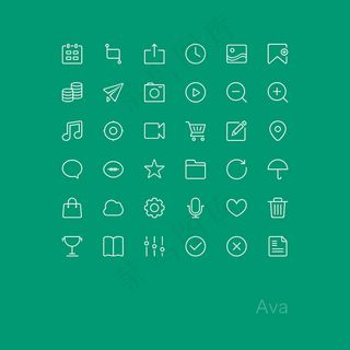 线性图标PSD分层素材