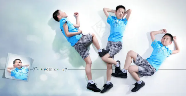 蓝色少年相册模板psd模版下载