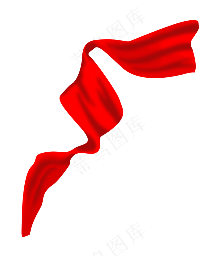 大红色的布带插画,免抠元素