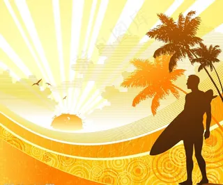 矢量 背景图 冲浪者图片