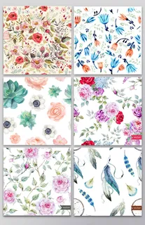 森系手绘唯美植物浪漫背景底纹素材