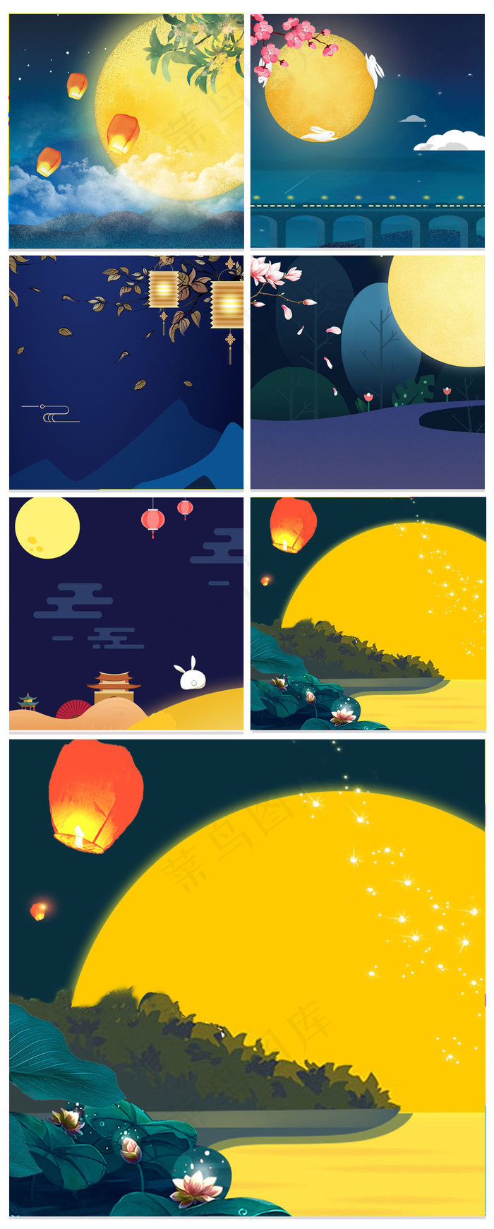夜空唯美中秋节淘宝主图背景(800X800(DPI:72))psd模版下载