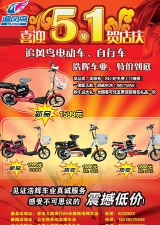 追风鸟 电动车 宣传页图片