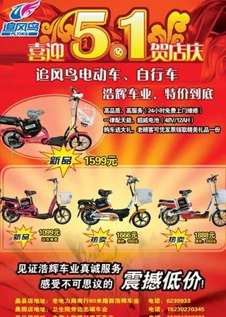 追风鸟 电动车 宣传页图片