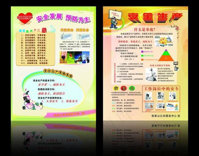 安全生产单页图片cdr矢量模版下载