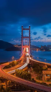 青马大桥夜景高清摄影图片