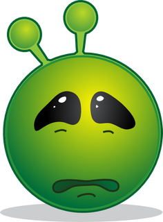 微笑的绿色外星人悲伤的剪贴画