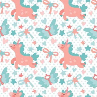 卡通可爱北欧童话梦幻儿童动物无缝平铺背景头像印刷矢量图片素材