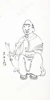 十八阿罗汉 坐鹿图片