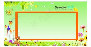 花朵 花边 相框图片