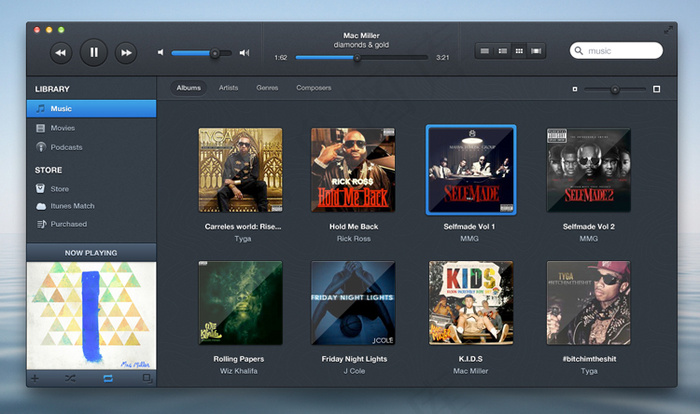 itunes界面psd模版下载