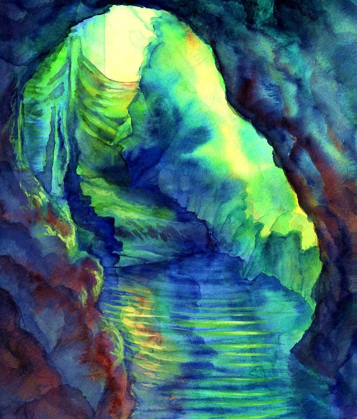 油画 洞穴图片