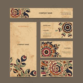 古典花纹卡片设计矢量素材