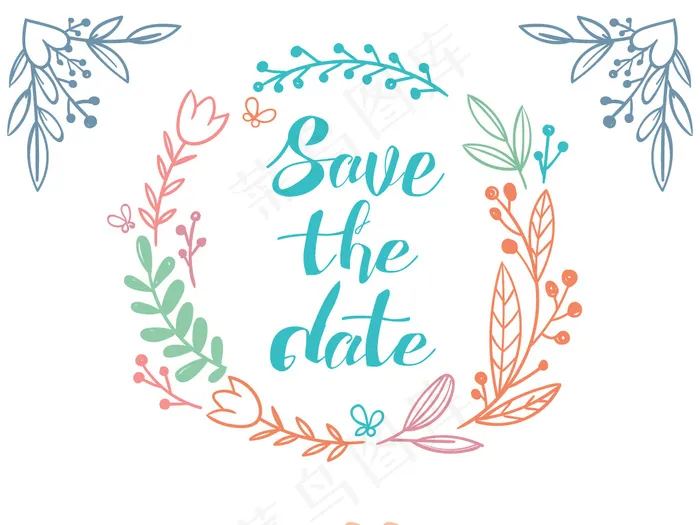 手绘水彩植物花卉婚礼设计元素手绘花...eps,ai矢量模版下载