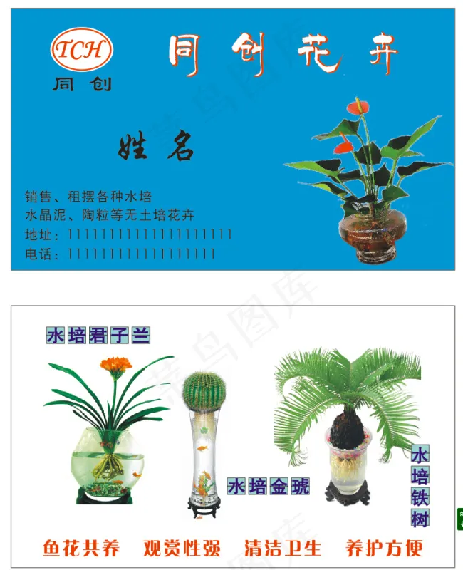 花卉名片cdr矢量模版下载