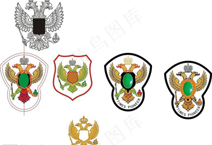 多款双头鹰图片cdr矢量模版下载