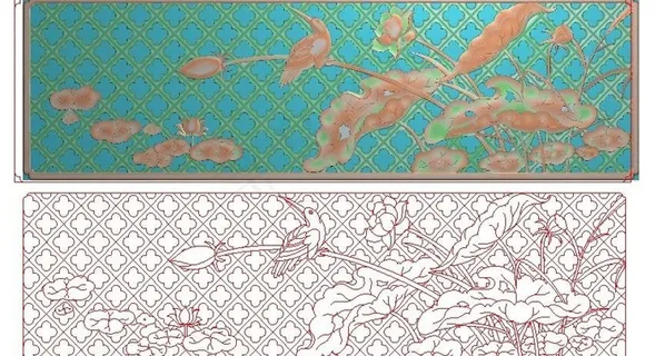 精雕图 荷花鸟 jdp图片