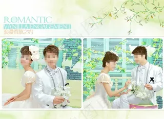 淡雅婚纱相册模版图片