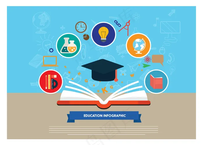 教育信息图打开书,免费教育图标矢量ai矢量模版下载