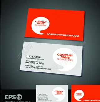 名片设计模板红色矢量素材