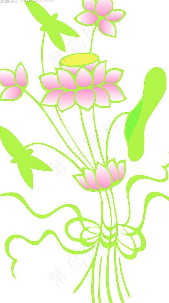 矢量荷花图图片