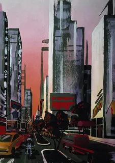 水彩喷画建筑图片