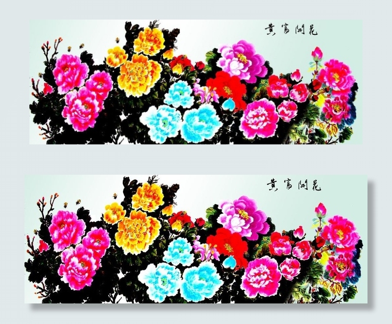 花开富贵图片psd模版下载