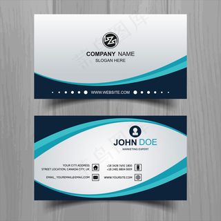 黑色简洁矢量科技创意名片