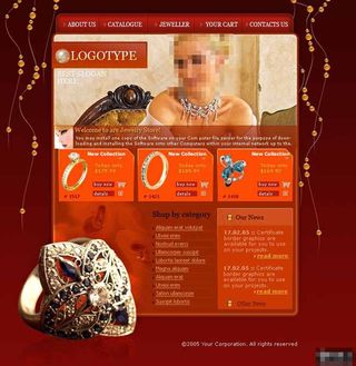 暗红奢华珠宝网页模板