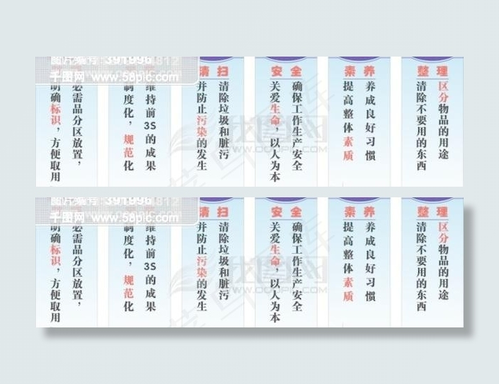 6S企业管理口号标语cdr矢量模版下载