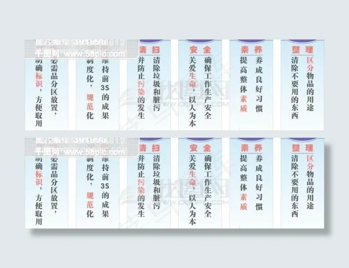 6S企业管理口号标语cdr矢量模版下载