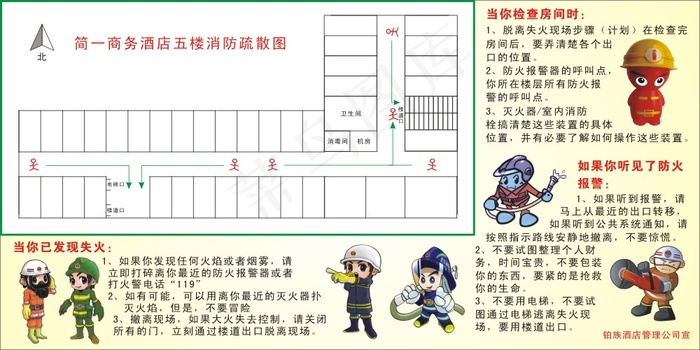 消防疏散图cdr矢量模版下载