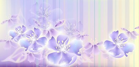 蓝紫色唯美花卉图案ai矢量模版下载