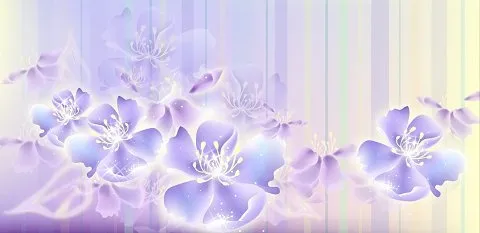 蓝紫色唯美花卉图案ai矢量模版下载