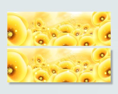 梦幻金色花朵简洁时尚无框画设计下载